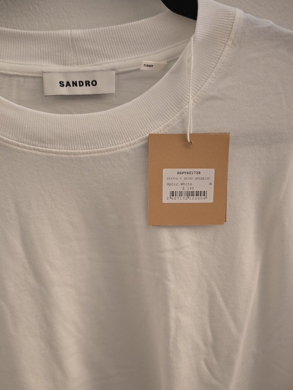 Sandro Optic White Short Sleeve Crewneck Tee